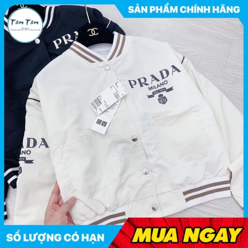 [Sale], Áo Khoác Bomber Prada 2 Lớp, Áo Khoác Bomber Prada Nam Nữ, Chất Gió Lụa đẹp.