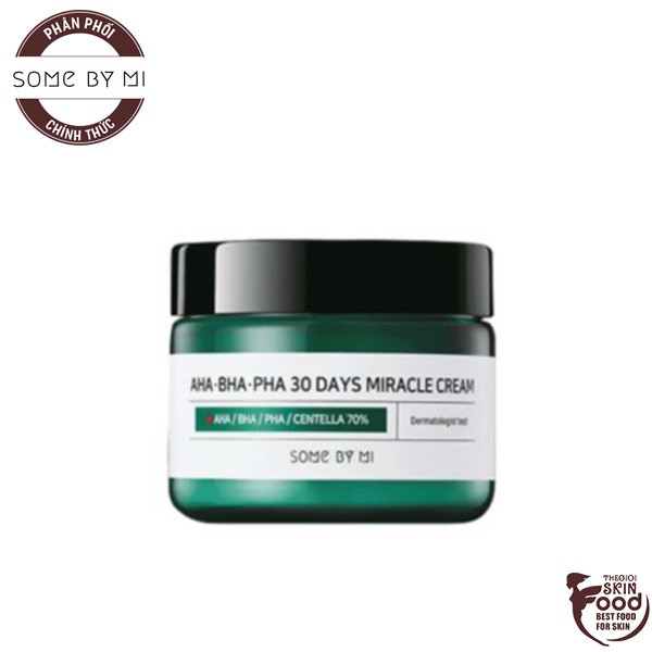 [Mã SKAMPUSH11 giảm 10% đơn 200k] Kem dưỡng hỗ trợ giảm mụn 30 ngày Some By Mi AHA-BHA-PHA 30 Days Miracle Cream 60g