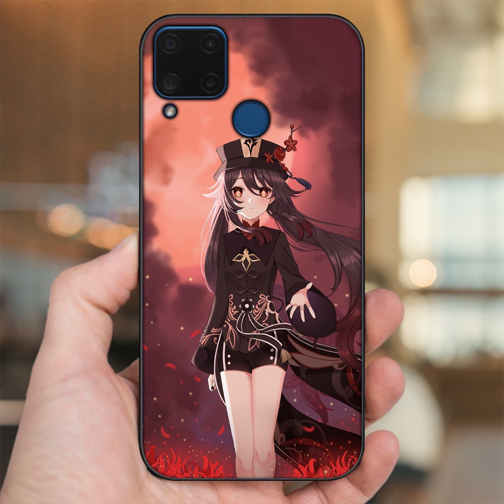Ốp lưng Realme C15 viền đen in hình Hutao Genshin Impact