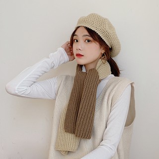 Khăn Choàng cổ Len Nữ Giữ ấm Chất dày dặn Màu trơn Thu Đông Khăn Choàng cổ Thời trang Ulzzang Hàn Quốc Dễ thương