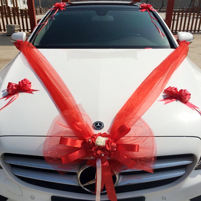 Bộ Hoa Hồng Giả Trang Trí Xe Hơi Đám Cưới