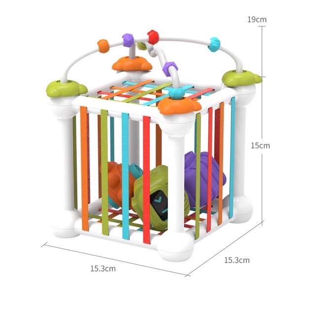 Đồ chơi giáo dục thả khối, hộp luồn hạt thần kì cho bé BINO 083