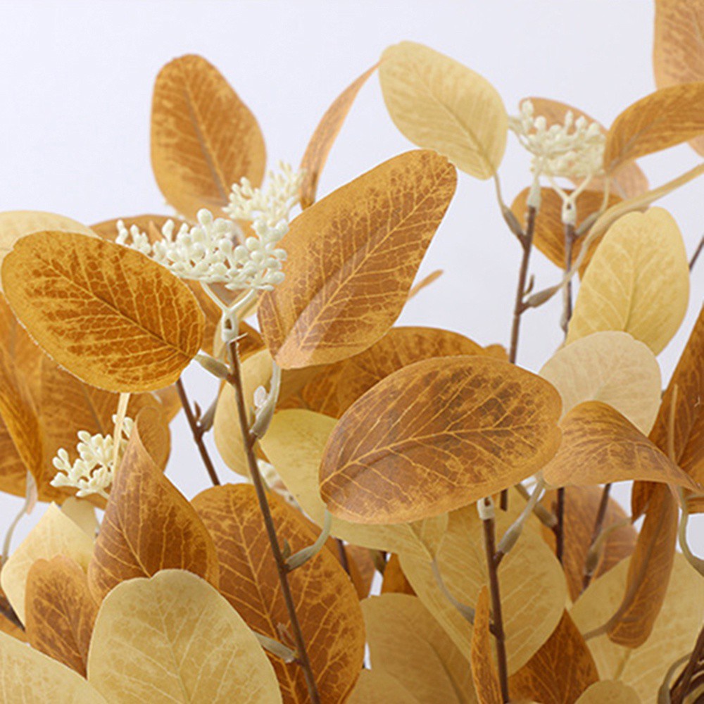 Nhánh lá khuynh diệp nhân tạo trang trí đa năng nhiều màu sắc