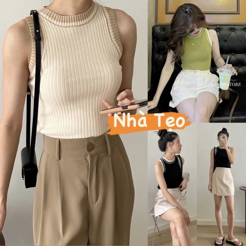 [Hàng sẵn] ÁO LEN SÁT NÁCH TRƠN VIỀN CHẤT LEN MỀM MỊN