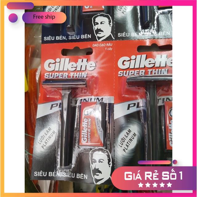 [ FLASH SALE] Dao cạo râu Gillette Super Thin Siêu Sắc Siêu Tiện Dụng Lưỡi Đơn ER-80 ( 01 cây + 1 lưỡi)