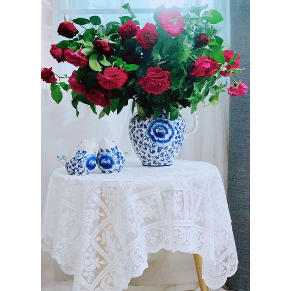 Lọ hoa men lam Bát Tràng, bình hoa decor