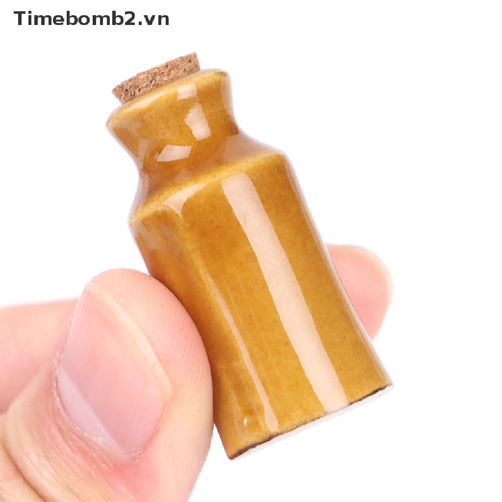 Bộ 2 Hũ Đựng Gia Vị Bằng Gốm Tỉ Lệ 1: 12 Trang Trí Nhà Búp Bê