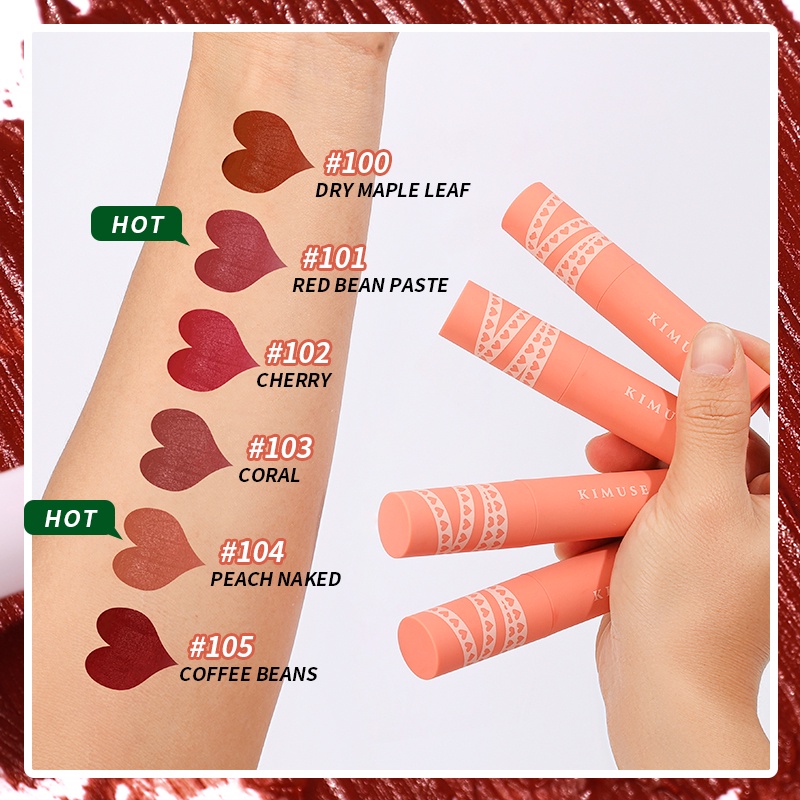 KIMUSE Bộ son môi 2 chiếc Son môi dạng bột Matte Lipcream Long Lasting 40g