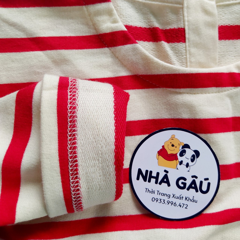 Đầm sọc ngang đỏ xuất khẩu bé gái GA* NG0325