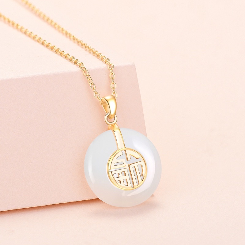 Dây chuyền đồng điếu màu trắng chiêu tài Lộc