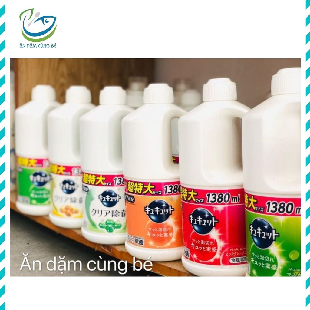 Nước rửa bát Kao siêu đậm đặc 1380ml Nhật Bản nước rửa rau quả an toàn chính hãng 49013