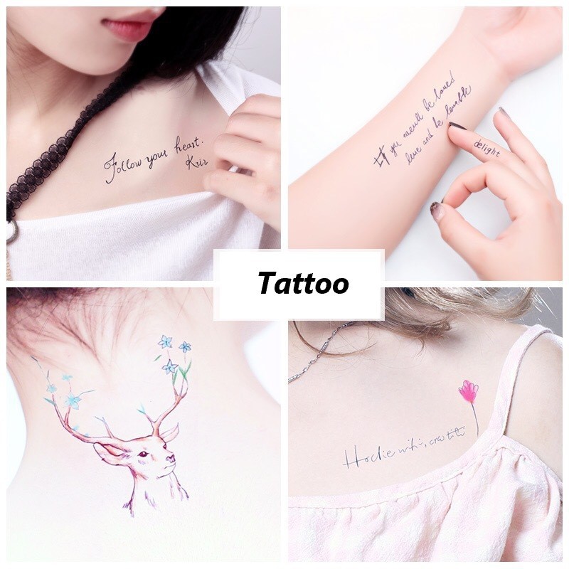 1 Miếng dán hình xăm dán Tattoo - Hình xăm nước mini Tattoo cực đẹp - Giao màu ngẫu nhiên