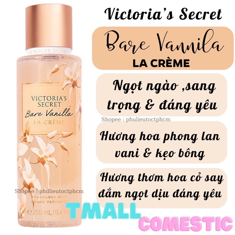 Xịt thơm body Victoria's secret bảng mùi LA CREME+ Các mùi HOT SELLER