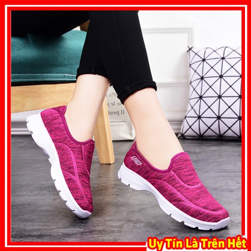 Giày Thể Thao Nữ Bằng Vải Kiểu Giầy Lười Đi Chạy Bộ Tập Thể Dục Thể Thao Gym Siêu Nhẹ Trung Niên Cho Bà Và Mẹ B11
