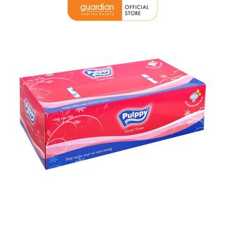 Combo 5 hộp Khăn giấy ăn Pulppy Facial Tissue hộp 180 tờ 2 lớp