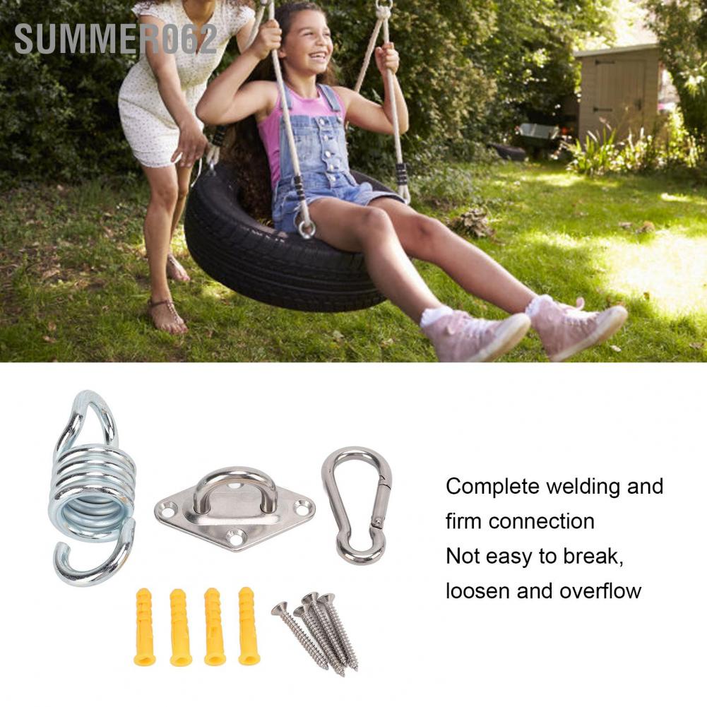 Summer062 551LB Load Capacity Hammock Chair Hanging Kit Stainless Steel Spring Swivel Hook and Ceiling Mount