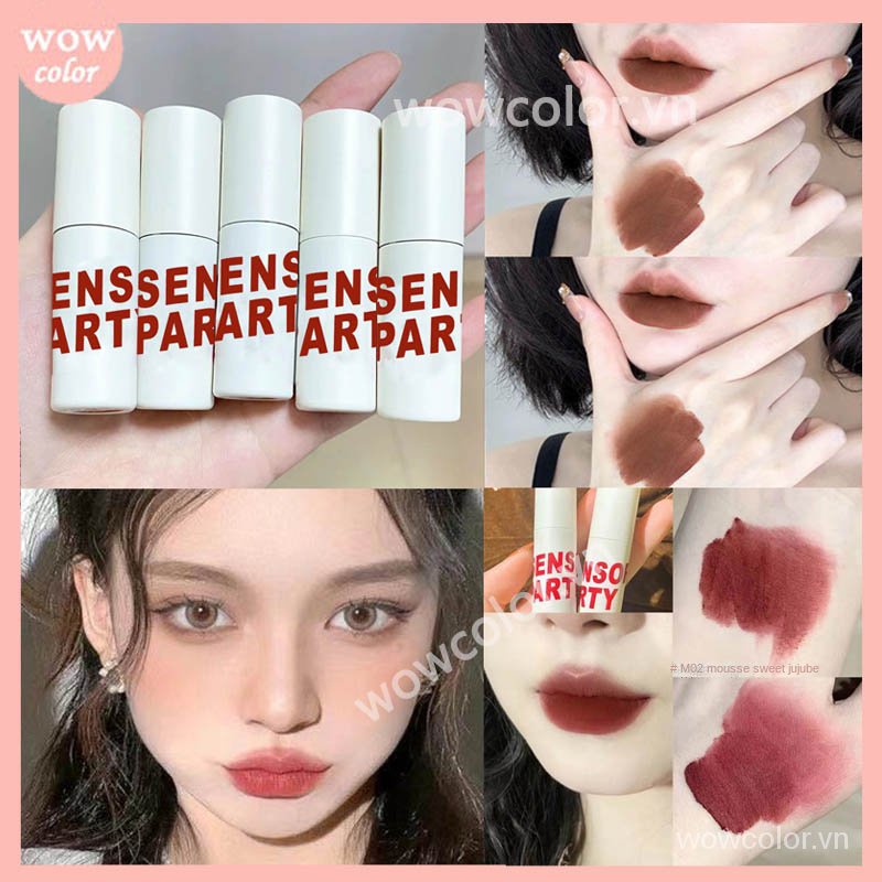 [Hàng mới về] Son kem lì SENSORYPARTY trang điểm chống nước lâu trôi mịn màng như nhung xuất xứ từ Trung Quốc