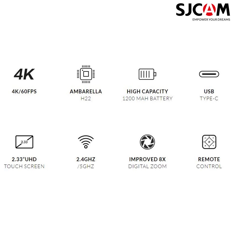 Camera hành trình, máy quay hành động SJCAM SJ8 Pro 4K 60 FPS phiên bản full phụ kiện cao cấp nhất của SJCAM