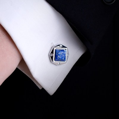 Tinh không Lapis Lazuli Pháp Tay Áo khuy măng sét nam Áo sơ mi cổ tay đóng đinh Áo sơ mi Cufflinks tùy chỉnh