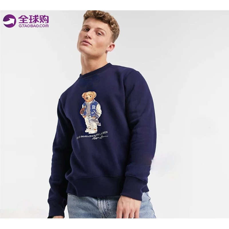 Áo Sweater Chui Đầu In Hình Gấu Ralph Laurenn Thời Trang Cho Nam