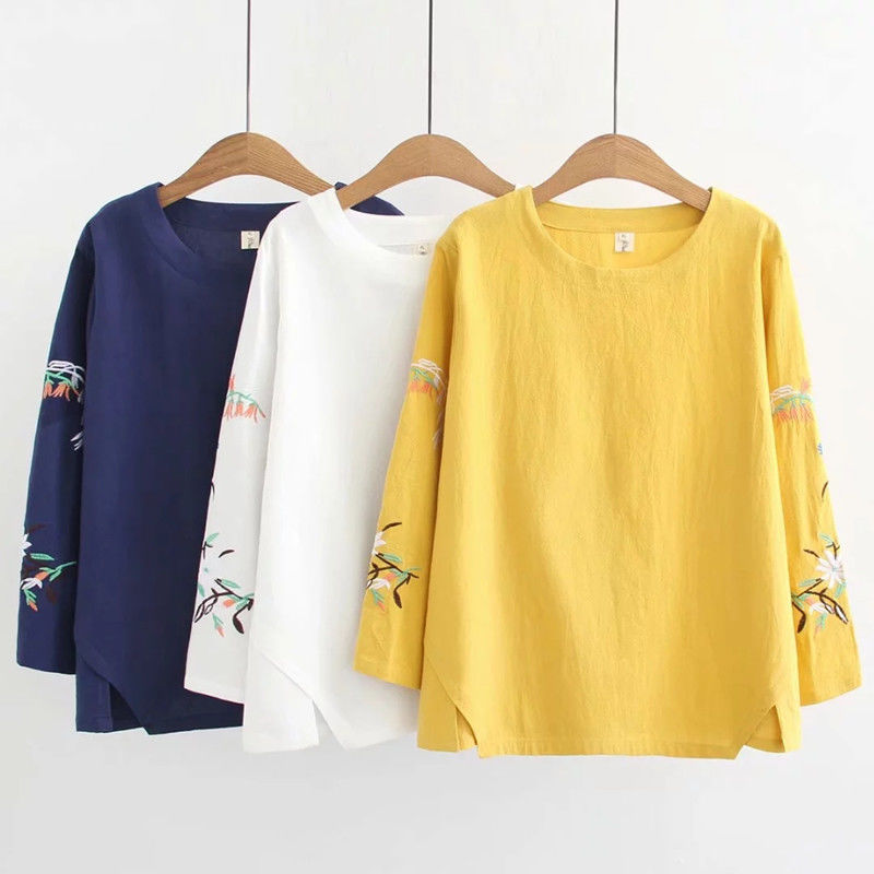 Áo Thun Cotton Tay Dài Size Lớn 4xl Thời Trang Mùa Thu 2020 Cho Nữ