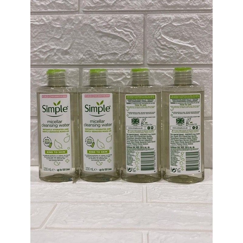  Nước Tẩy Trang Simple Kind To Skin Micellar Cleansing Water 