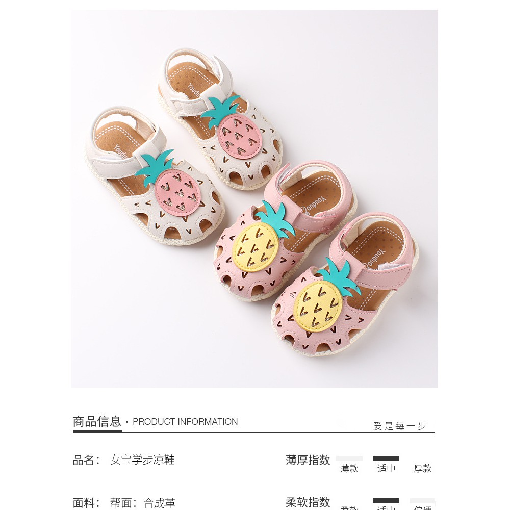 Dép sandal dứa cho bé gái hàng Quảng châu đế cao su siêu mềm