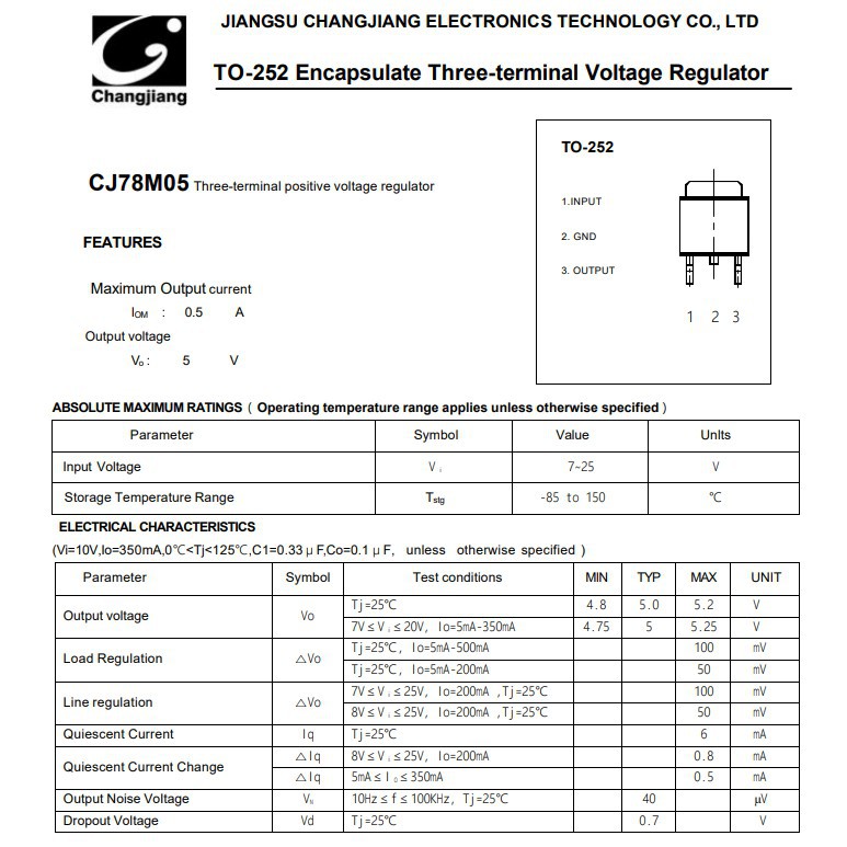 IC nguồn 78M05 5V 0.5A TO-252 [HTE Quy Nhơn CN2]