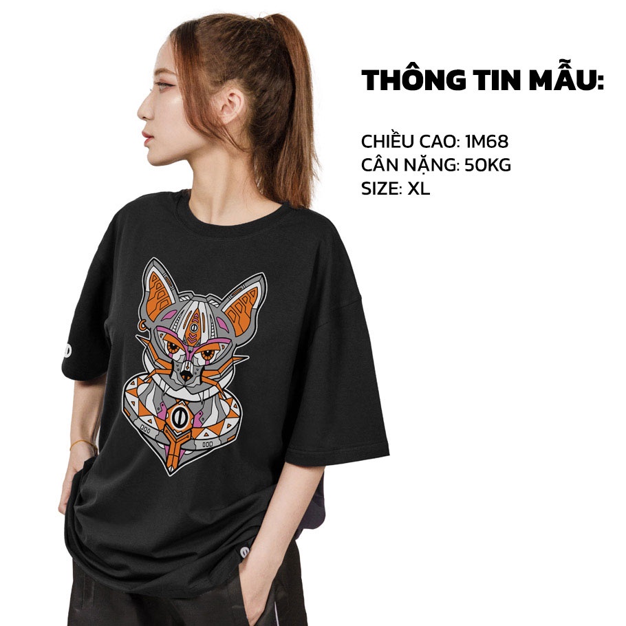 Áo thun tay lỡ form rộng nam nữ màu đen local brand ONTOP - illusion Matop O14-T3