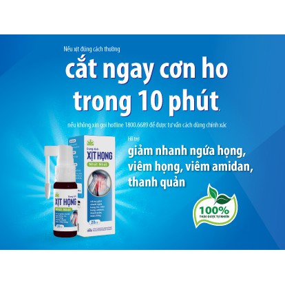 Dung dịch Xịt Họng Nhất Nhất Giảm nhanh ngứa họng, viêm họng, viêm amidan, thanh quản