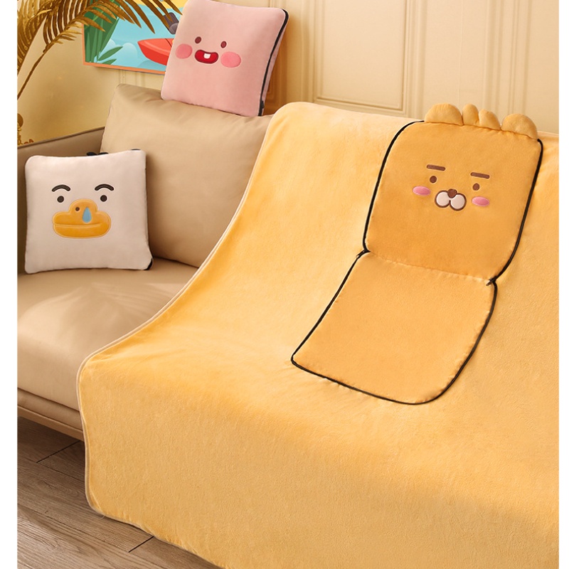 Bộ Chăn Gối Đa Năng Gấp Gọn Hình Kakao Friends Dễ Thương