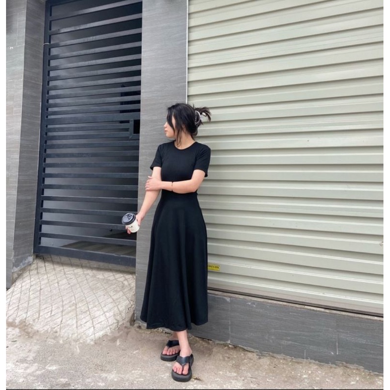 ĐẦM HỞ LƯNG THUN TAY NGẮN BIGSIZE