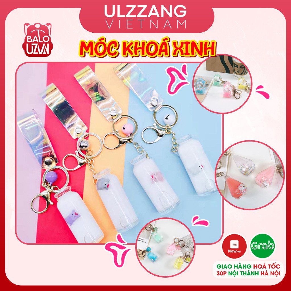 Móc khóa heo con trong bình sữa siêu lung linh đủ màu sắc hot trend tiktok phụ kiện túi xách ArsC store