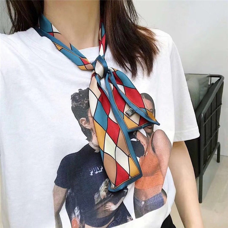 Khăn lụa thời trang bản bé thắt nơ, thắt quai túi, turban