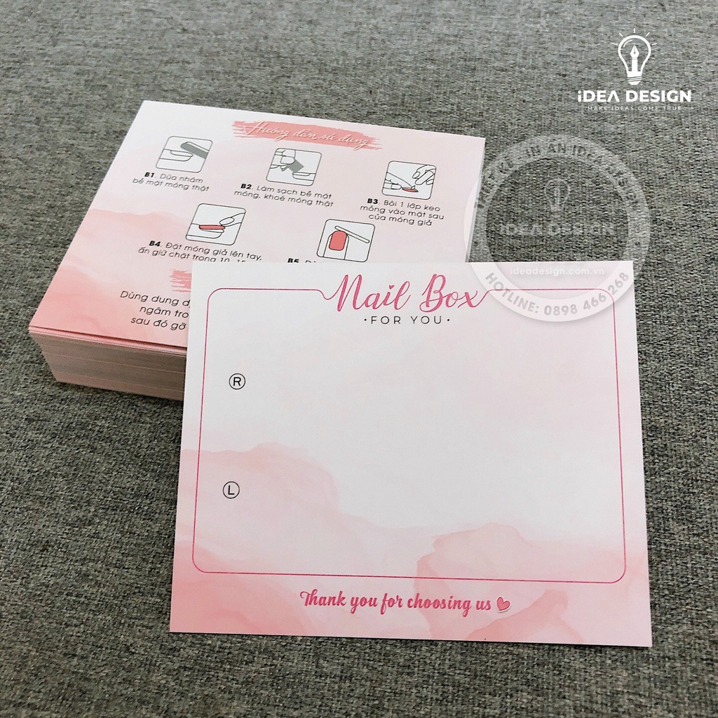 Tag Gắn Móng Tay, Tag Nailbox, Bìa Nailbox, Tag gắn móng tay giả - Size 9x11cm - Giấy C300