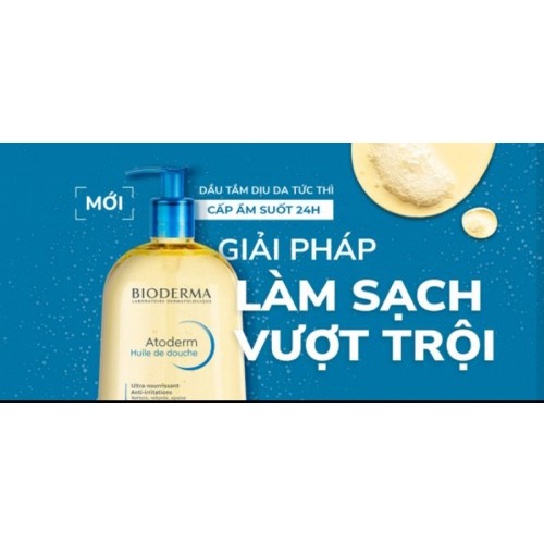 Dầu Tắm Bioderma Atoderm Huile De Douche làm sạch, làm dịu và dưỡng ẩM cho da khô 200ML 1000ML