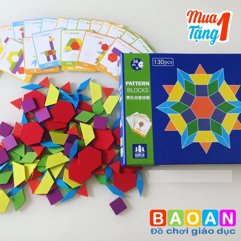 Ghép hình tu duy theo thẻ Pattern block