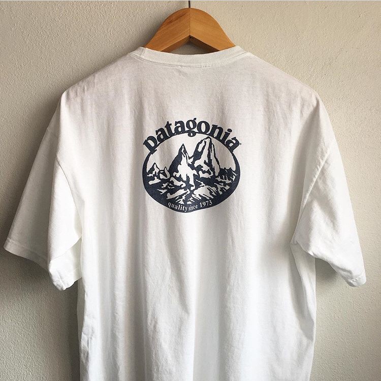 Áo Thun Cotton Ngắn Tay Dáng Rộng In Hình Núi Patagonia Kiểu Vintage Mỹ Cá Tính Cho Nam