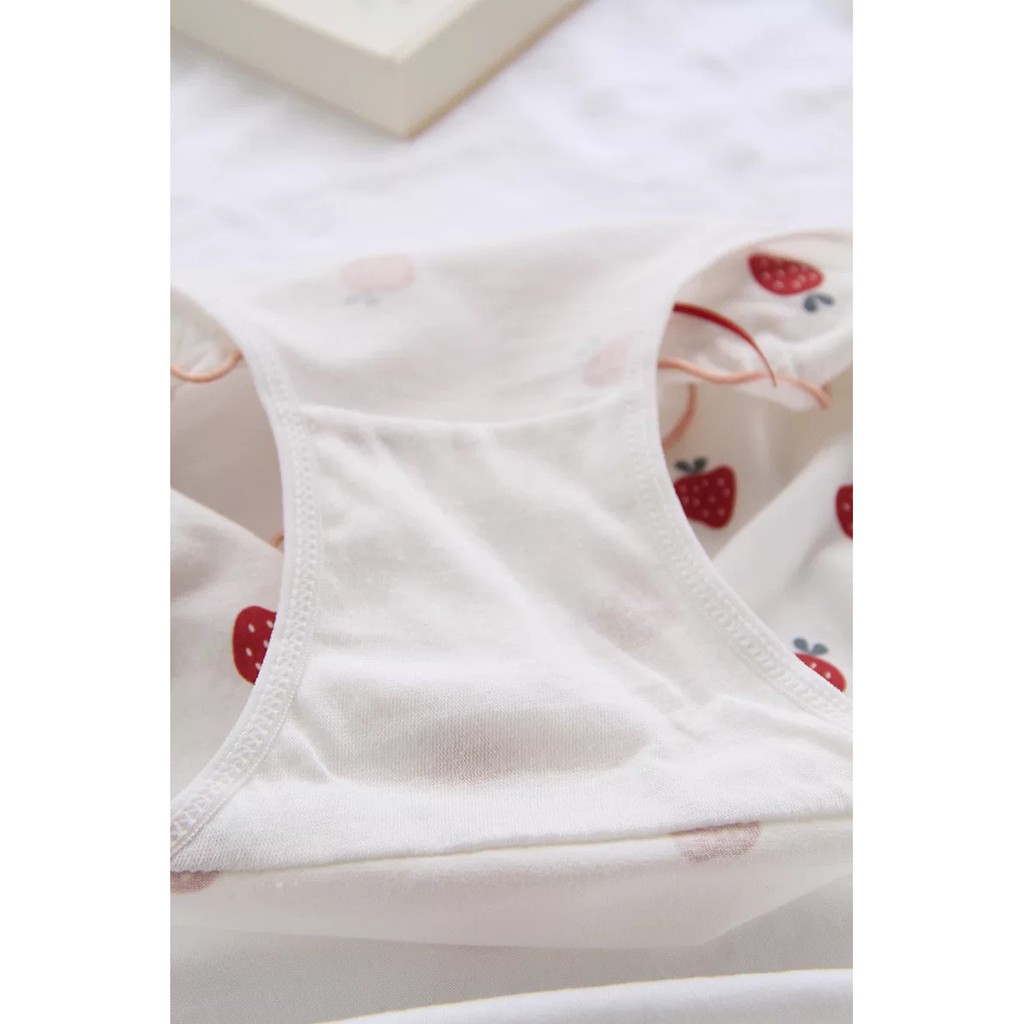 [ M,L,XL ] Quần Lót Cotton Hoạ Tiết Trái Tim Đỏ Dễ Thương Chíp Nữ Cotton Xinh Xắn Mainia Shop