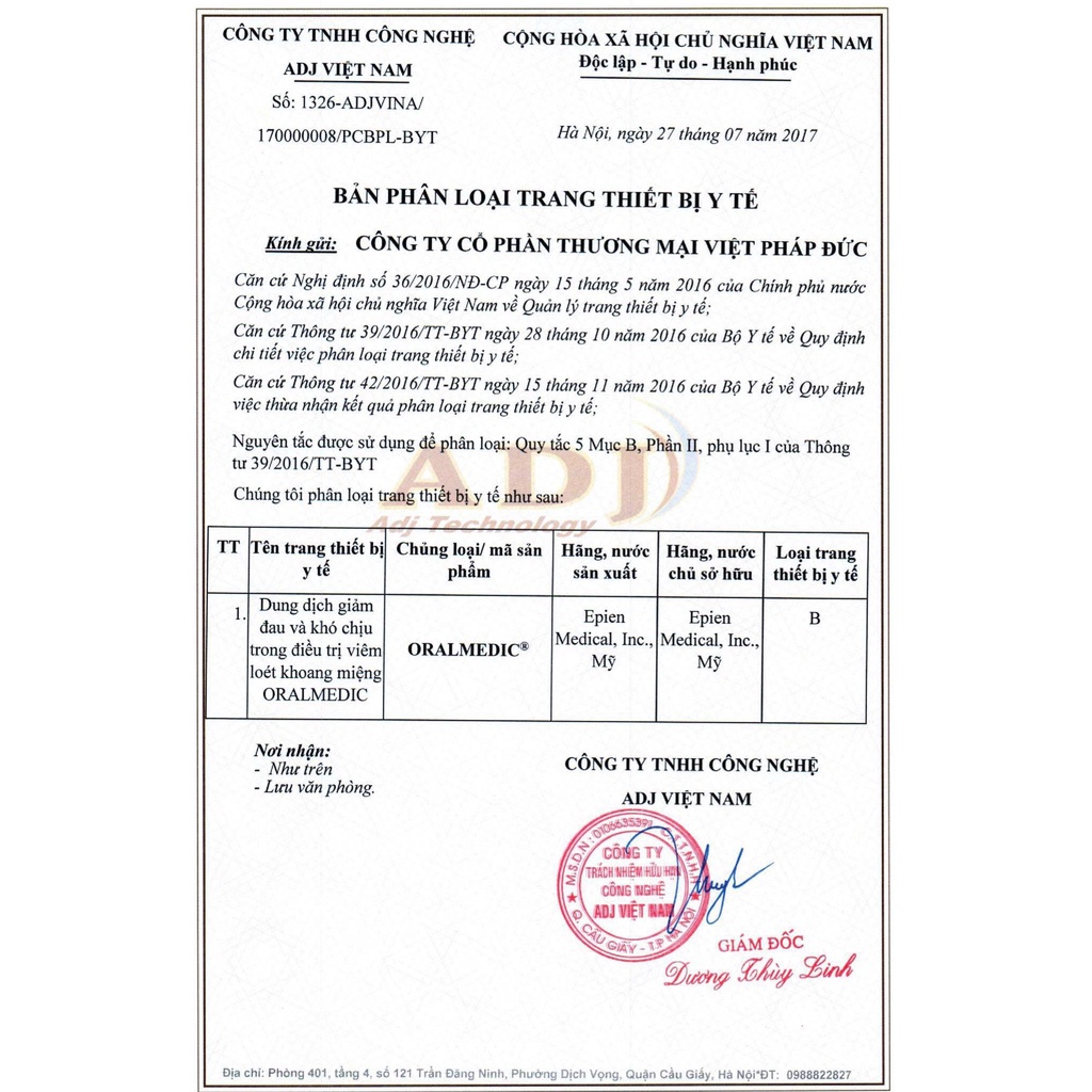 Gel bôi nhiệt miệng ORALMEDIC vỉ 1 tuýp, hàng Mỹ