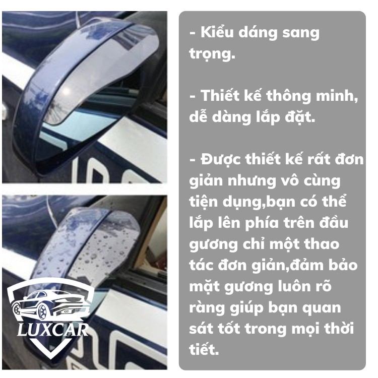 Vè che mưa gương chiếu hậu LUXCAR chống bám nước mờ gương - Hàng cao cấp