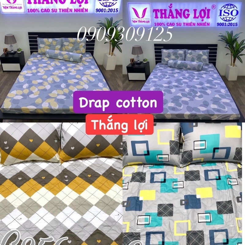 Drap Thắng Lợi, ga giường chất vải dày dặn, thoáng mát, thấm hút mồ hôi (4 món)