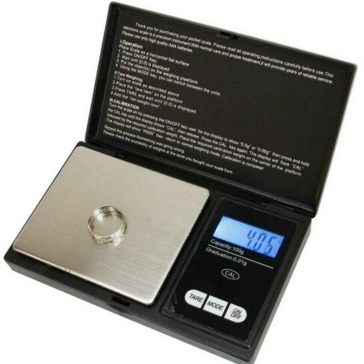 Cân tiểu li kỹ thuật số từ 0.1g đến 1000g + 2 pin AAA bỏ vừa túi áo (Digital Scale)