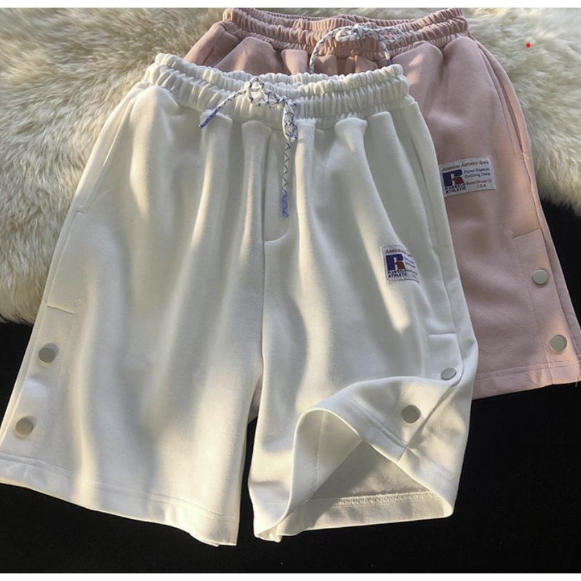 Quần đùi Unisex mùa hè kiểu dáng Basic eo chun phong cách thể thao năng động | BigBuy360 - bigbuy360.vn