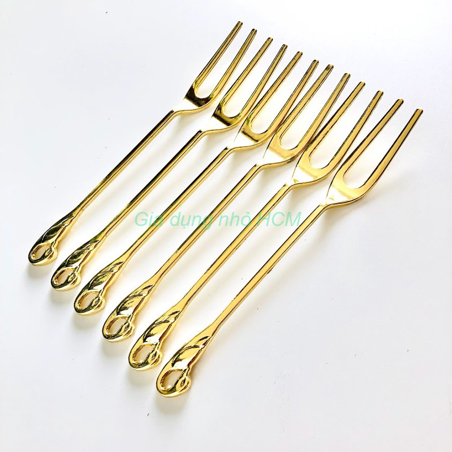 Bộ 6 nĩa kèm kệ thiên nga inox vàng
