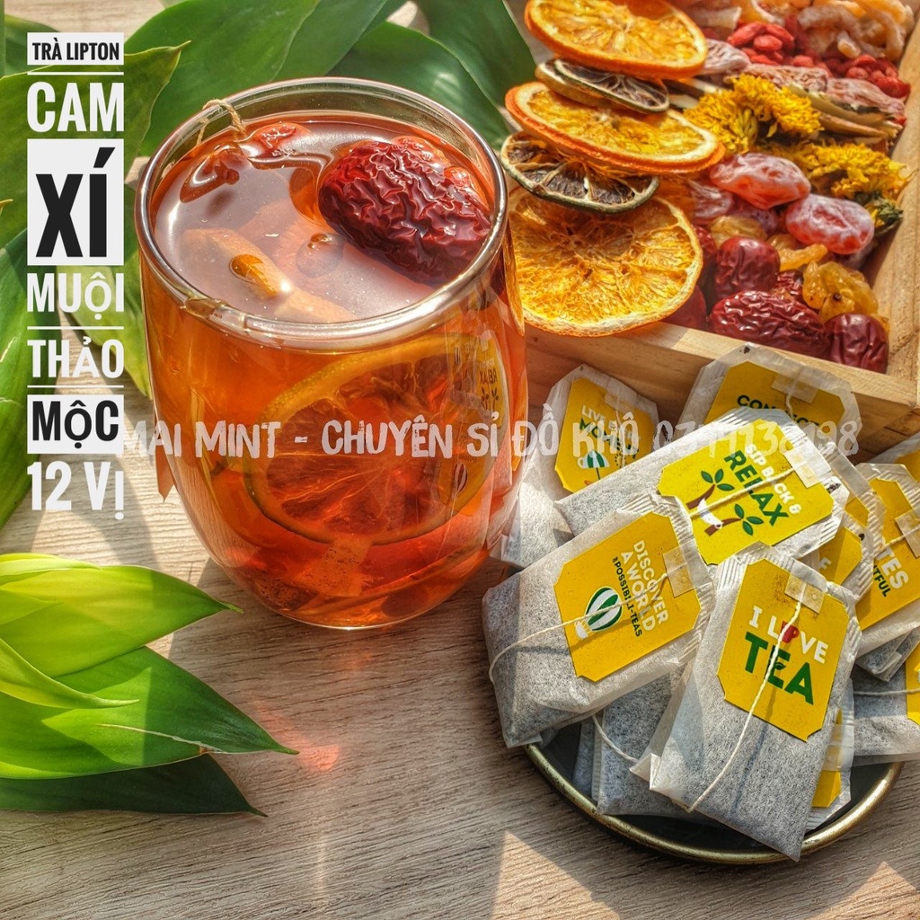 Trà Lipton Cam Xí Muội Thảo Mộc 12 Vị - Hộp 10 Set