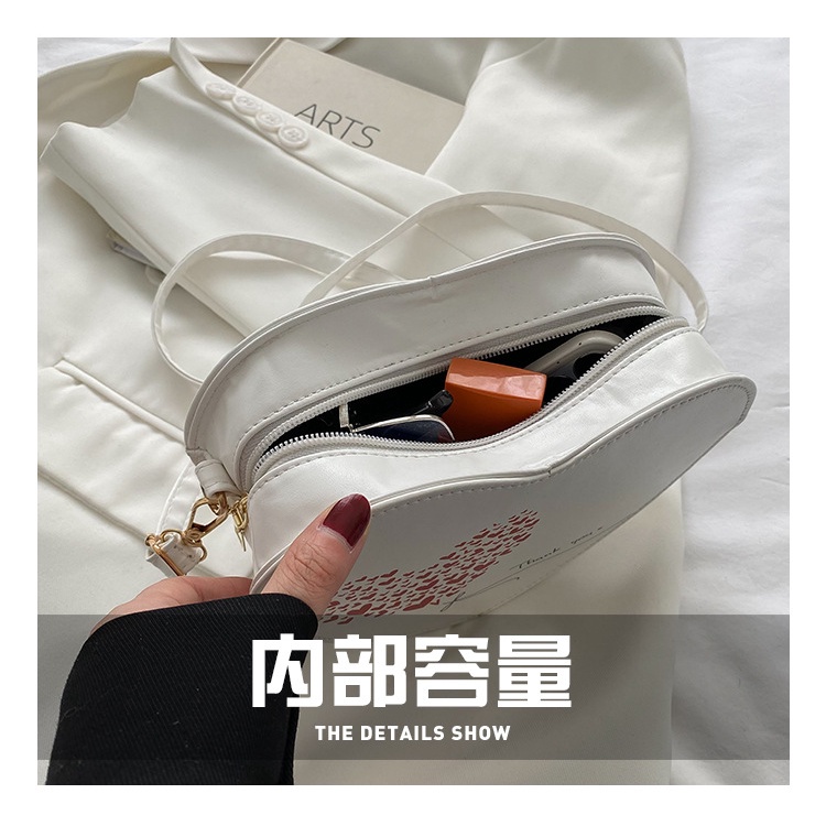 Túi Đeo JASMIN NOIR Chéo Da PU Hình Trái Tim Xinh Xắn Cho Nữ