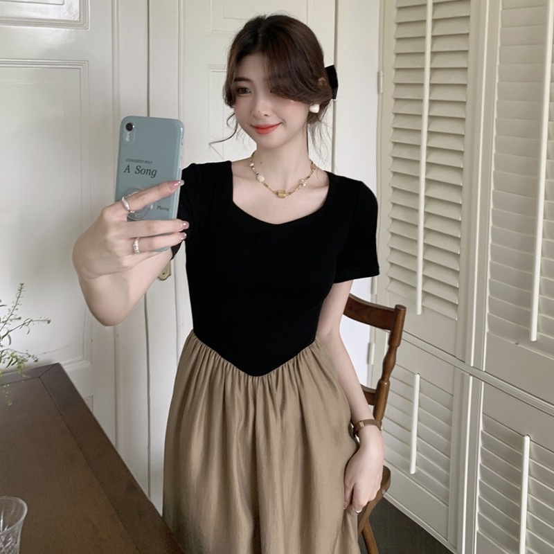 Đầm Thiết Kế Dáng Ôm Phong Cách Pháp Thời Trang Sang Trọng Cho Nữ