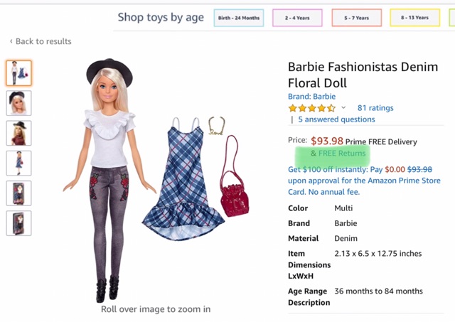 Set búp bê Barbie Fashionistas thời trang kèm váy túi
