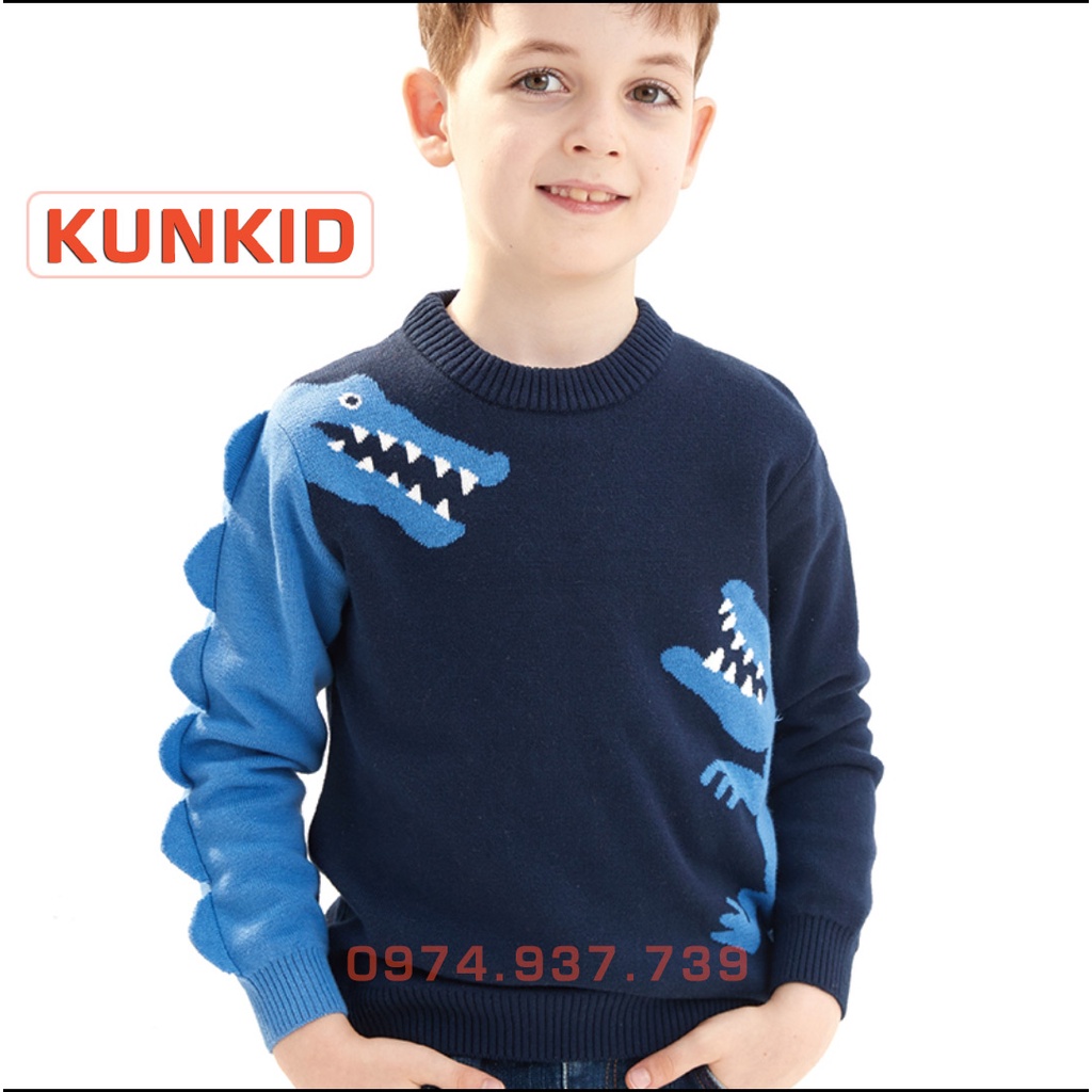 Áo len hình khủng long cho bé